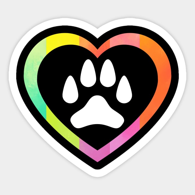 dog paw in heart Sticker by MikeNotis